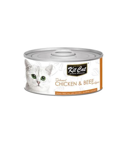 کنسرو گربه با طعم مرغ و گوشت برند kit cat